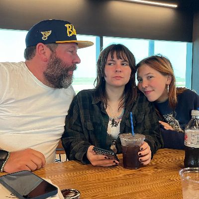 Bert Kreischer and his two daughters took a picture during family time.